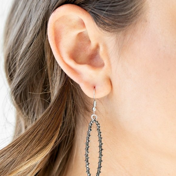 A Little GLOW-mance - Silver Earrings - Picture 2 of 2